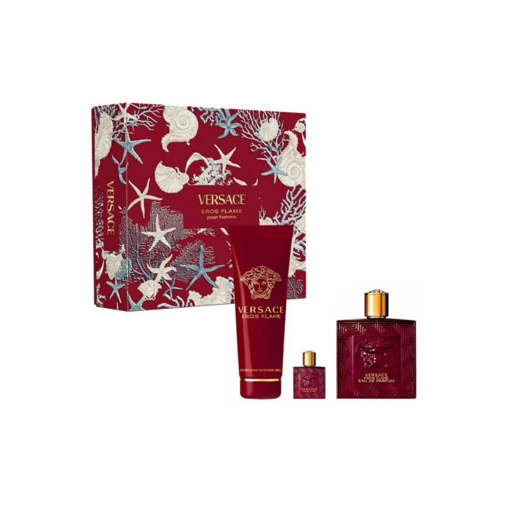Versace Eros Flame 100ML EDP+5ml+150ml Shower Gel Para Hombre