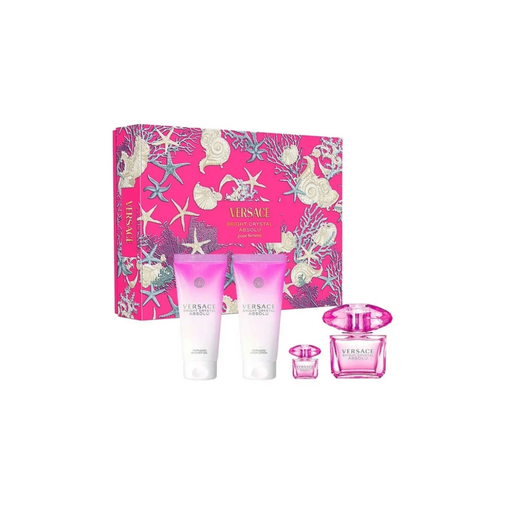 Versace Bright Crystal Absolu Set 90ML EDP+Lotion+ Gel+ Bag