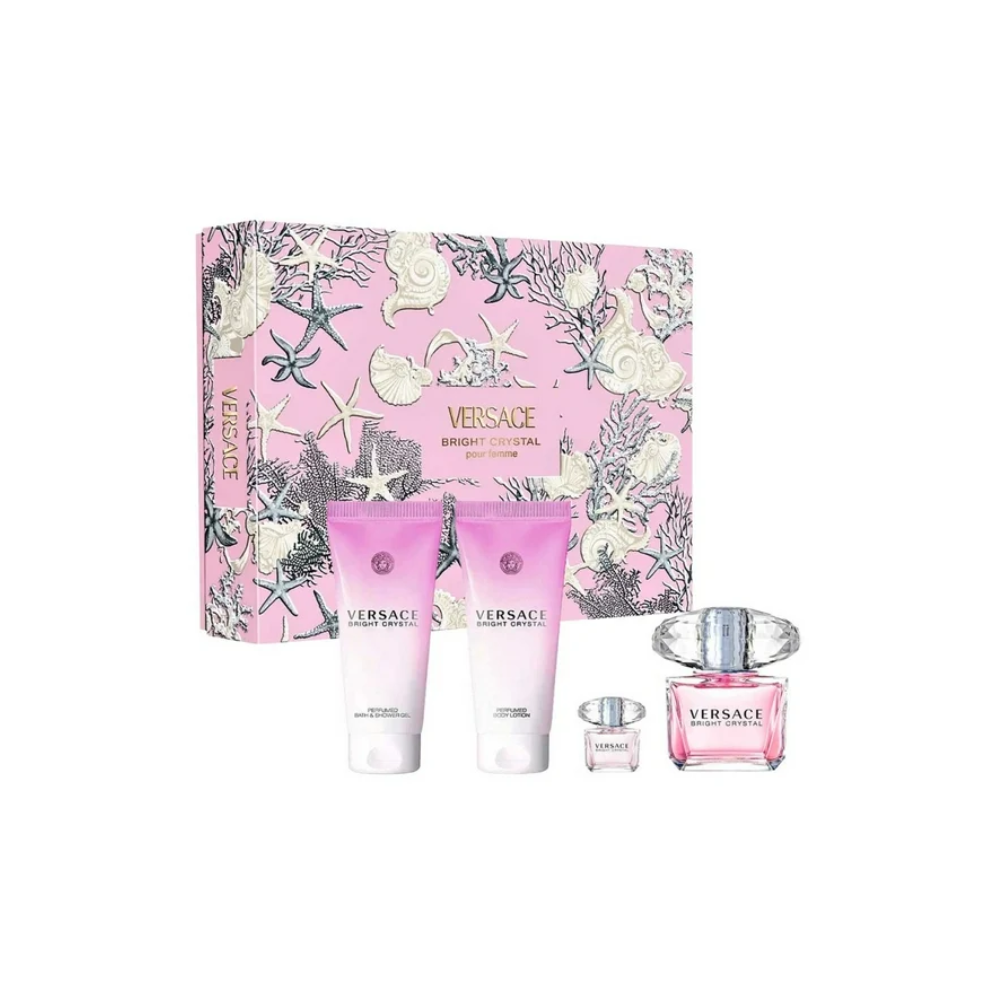 Versace Bright Crystal Set 90ML EDT+Lotion+Gel+Mini